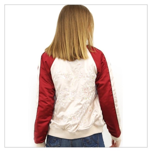 Honey Punch Westley Reversible Satin Floral Bomber NWOT - Picture 6 of 6